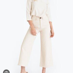 Natural, cropped, high rise, wide leg pants sz 8 by Tribe Alive